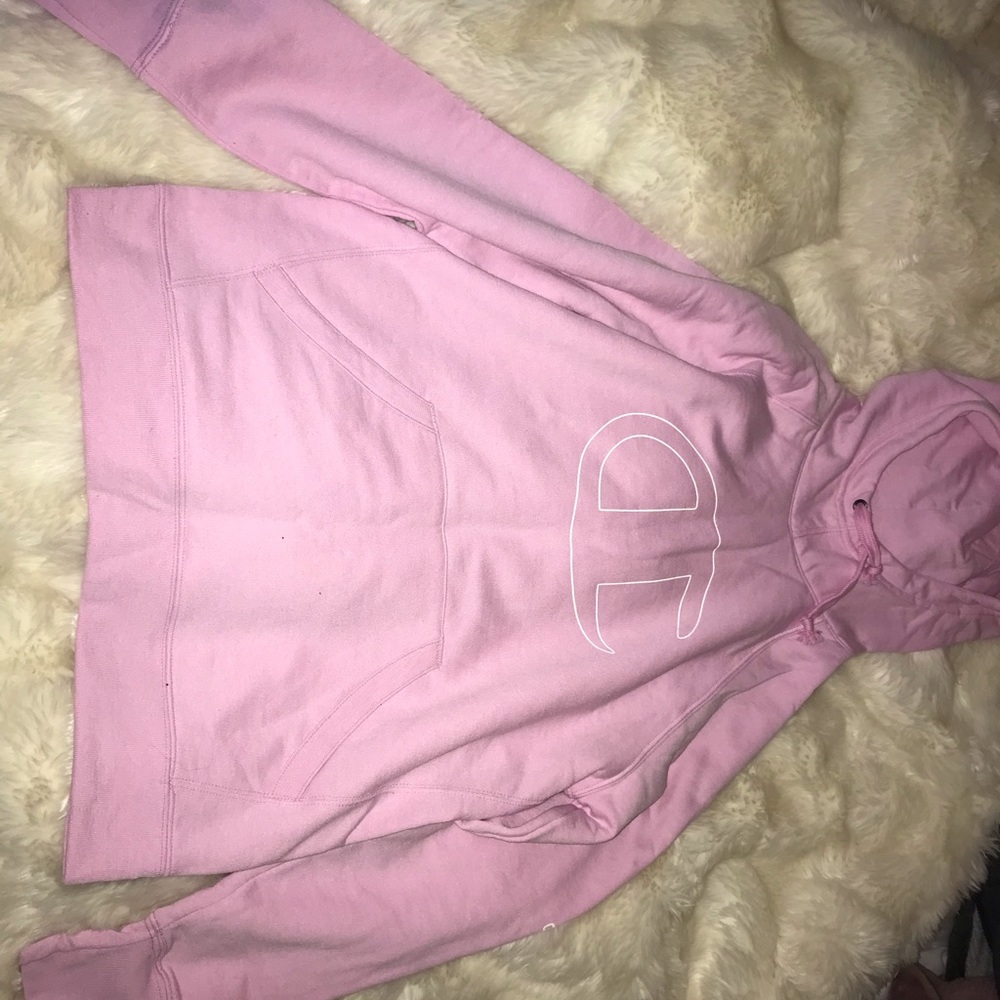 pink champion hoodie